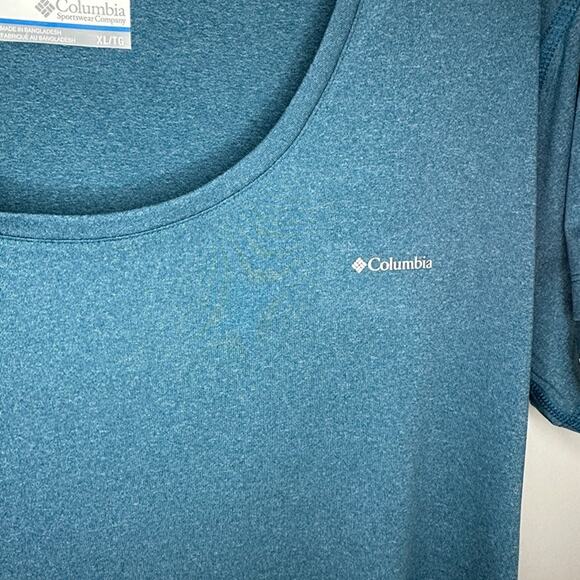 Columbia Women's Omni-wick Short Sleeve Teal Shirt, XL - Picture 3 of 5